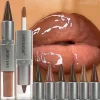 2IN1 Tapered Lipliner Lipstick Pen Nude Brown Mirror Glass Lip Gloss Matte Gradient Lip Liner Waterproof Lips Contour Pen Makeup