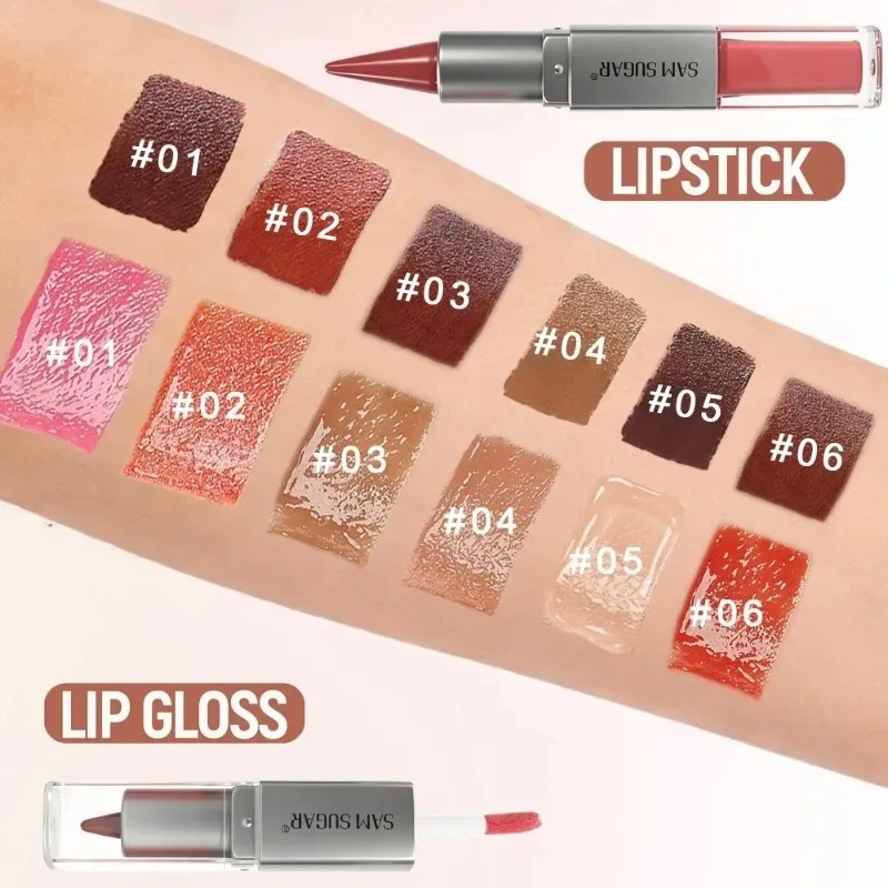 2IN1 Tapered Lipliner Lipstick Pen Nude Brown Mirror Glass Lip Gloss Matte Gradient Lip Liner Waterproof Lips Contour Pen Makeup - Image 5