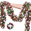 2M Christmas Snowflake Tinsel Garland Xmas Tree Decoration Christmas Metallic Twist Garland Ceiling Hanging New Year Party Decor