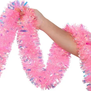 2M Pink Christmas Wreath Decor, Valentine Metal Wire Wreath for Tree Stairs Door Fireplace Indoor Outdoor Holiday Home