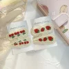 2PC Embroidery Cherry Strawberry Hollow Knitting Hairpins Vintage Lace Side Clips for Girls Women Cute Kids Fruit Hair Clips