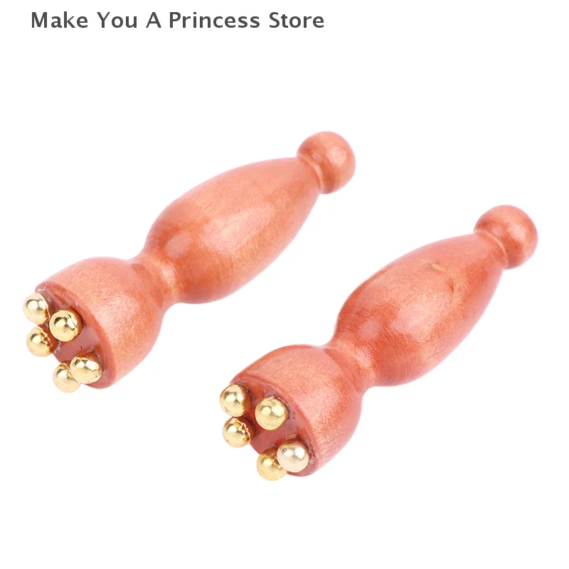 2Pcs Handheld Lotus Seedpod Beauty Professional Alloy Rosewood Facial GuaSha Tool Eye Relaxation Spot Meridians Acupoint Massage - Image 3