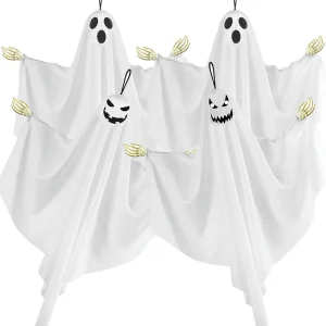 2Pcs Scary Halloween Hanging Ghost Props Spooky Haunted House Decor Outdoor Yard Tree Creepy Skeleton Hands Party Decorations