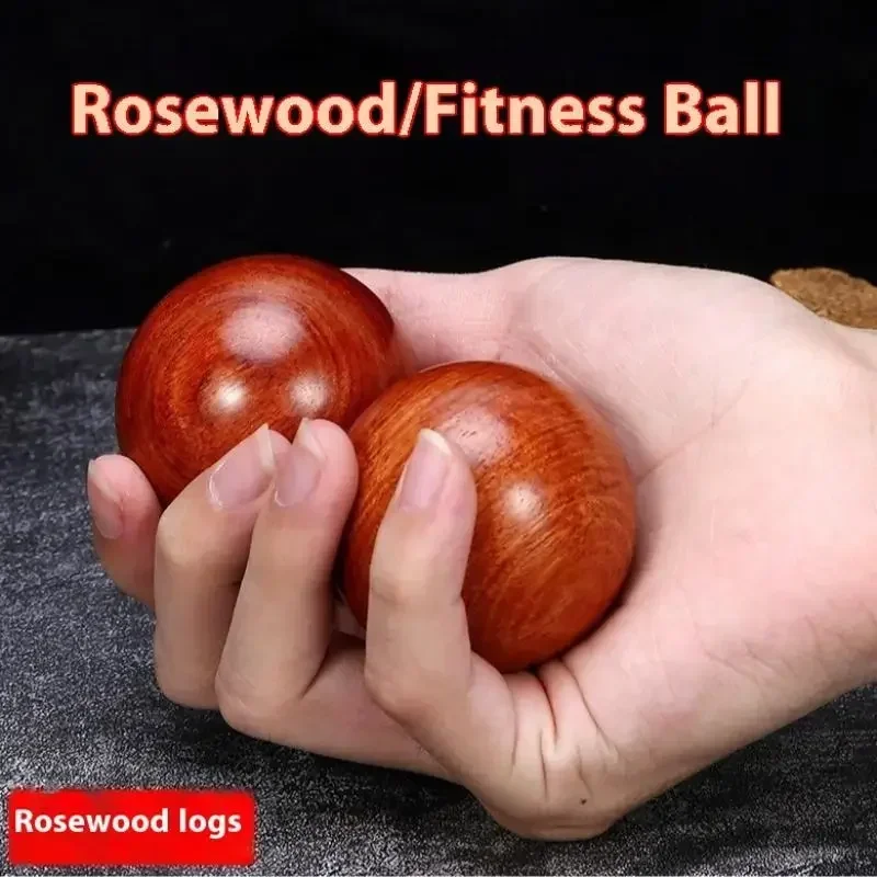 2Pcs Stress Ball Chinese Style Carving Crafts Toys Desktop Health Baoding Balls Rosewood Massage - Image 2