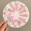 2Pcs/set Candy Color Rabbit Hair Clip Fashion Kawaii Fine Flash Duckbill Clip Hair Accessories Headwear Barrettes Girls