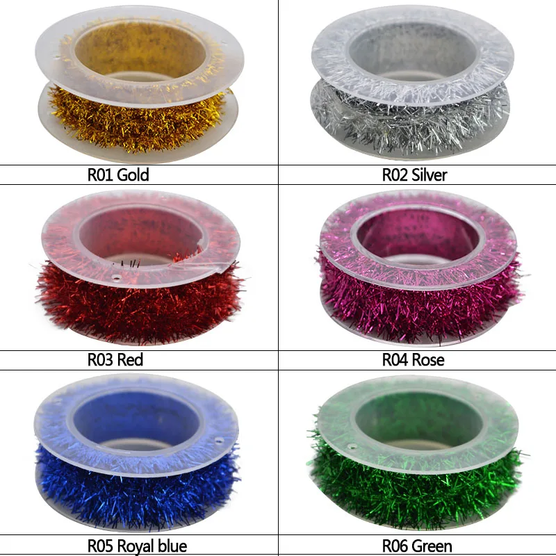 2m Metallic Foil Rattan Tinsel Garland Ribbon Garland DIY Christmas Tree Ornaments Gold Silver Wire Tinsel Party Supplies - Image 2