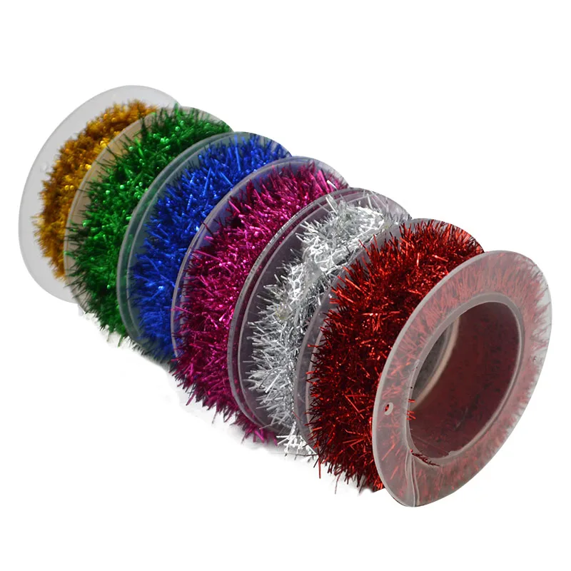 2m Metallic Foil Rattan Tinsel Garland Ribbon Garland DIY Christmas Tree Ornaments Gold Silver Wire Tinsel Party Supplies - Image 5