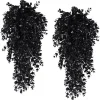 2pcs Artificial Plants Black Vines UV-Resistant Protection Hanging Fake Plants Outdoor Indoor Home Garden Halloween Decoration