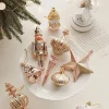 2pcs Christmas Pendants Metallic Luster Hanging Ornaments Xmas Tree Snowman Conch Xmas Star Nutcracker Ornaments Merry Christmas