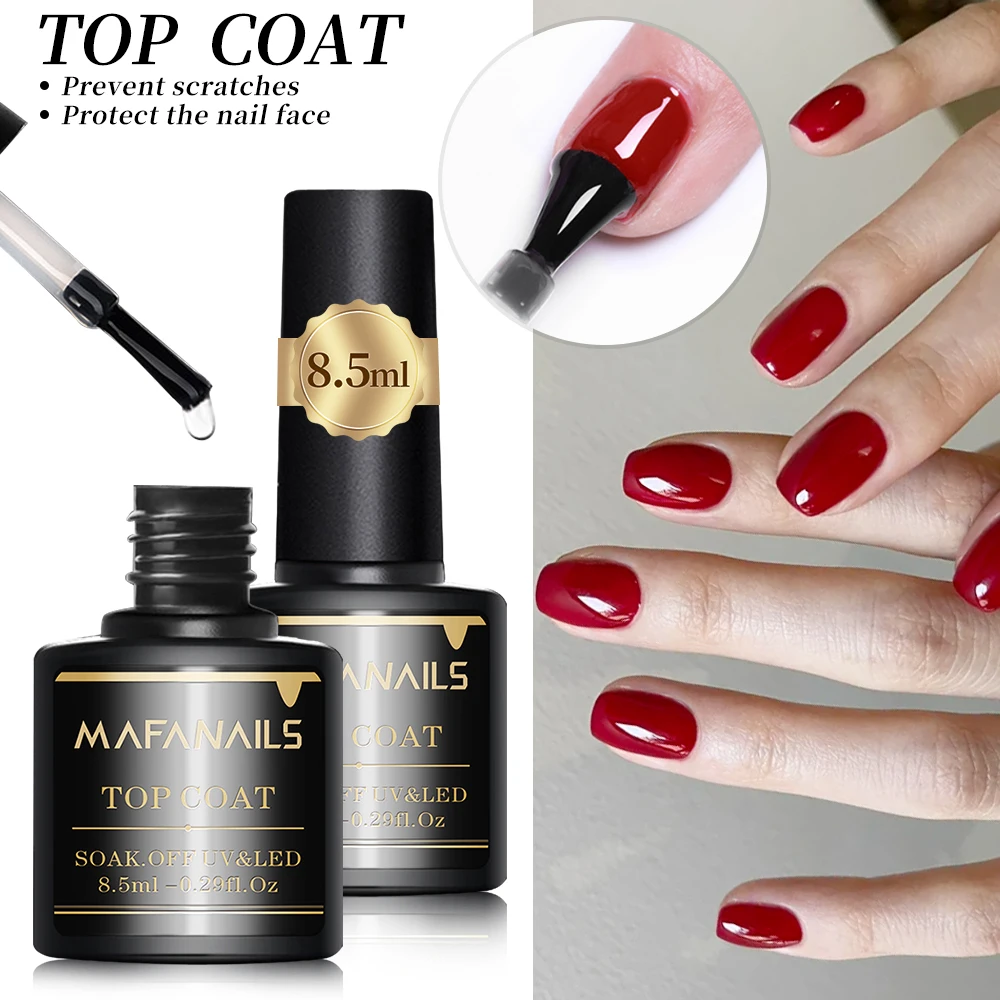 2pcs Clear Gel Top Coat & Base Coat Set No Wipe Long-Lasting Soak Off UV/LED Nail Gel Polish DIY Top Coat & Base Coat Nail 8.5ml - Image 2
