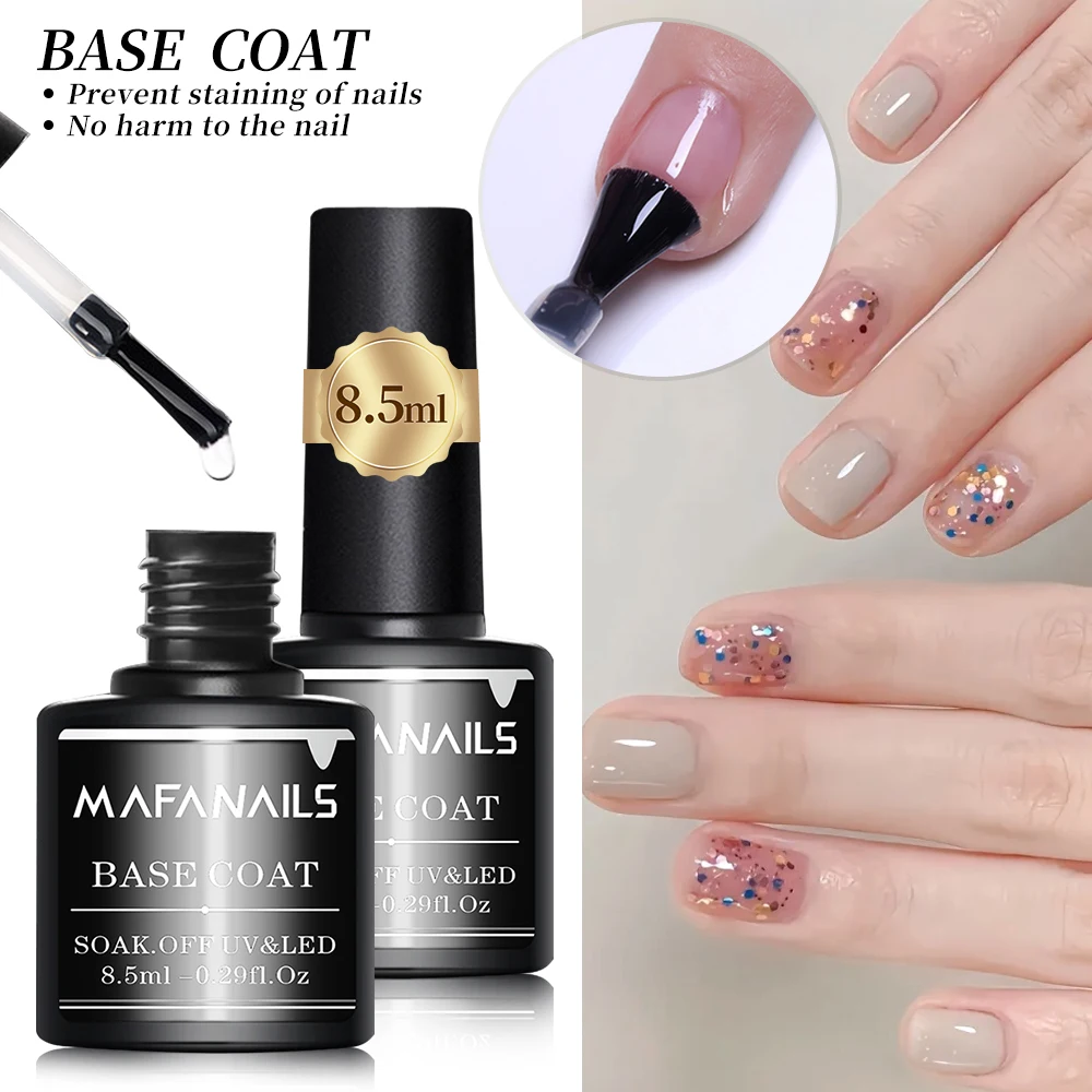 2pcs Clear Gel Top Coat & Base Coat Set No Wipe Long-Lasting Soak Off UV/LED Nail Gel Polish DIY Top Coat & Base Coat Nail 8.5ml - Image 3
