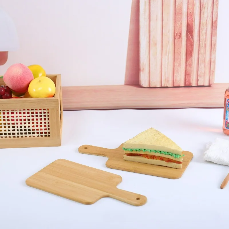 2pcs Wooden Cutting Boards with Handle Bamboo Wood Serving Kitchen Chopping Boards for Pizza Bread Cheese Charcuterie Vegetables - Image 4