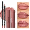 2pcs/Set Lip Liner&Moisturizing Lipstick-Precise Definition&Hydrating Color-Waterproof Long-Lasting Smudge-Proof-Natural
