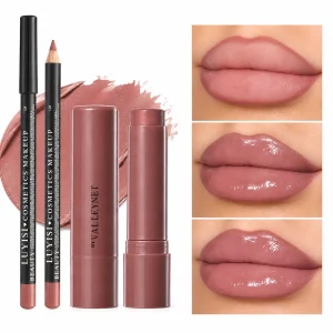 2pcs/Set Lip Liner&Moisturizing Lipstick-Precise Definition&Hydrating Color-Waterproof Long-Lasting Smudge-Proof-Natural
