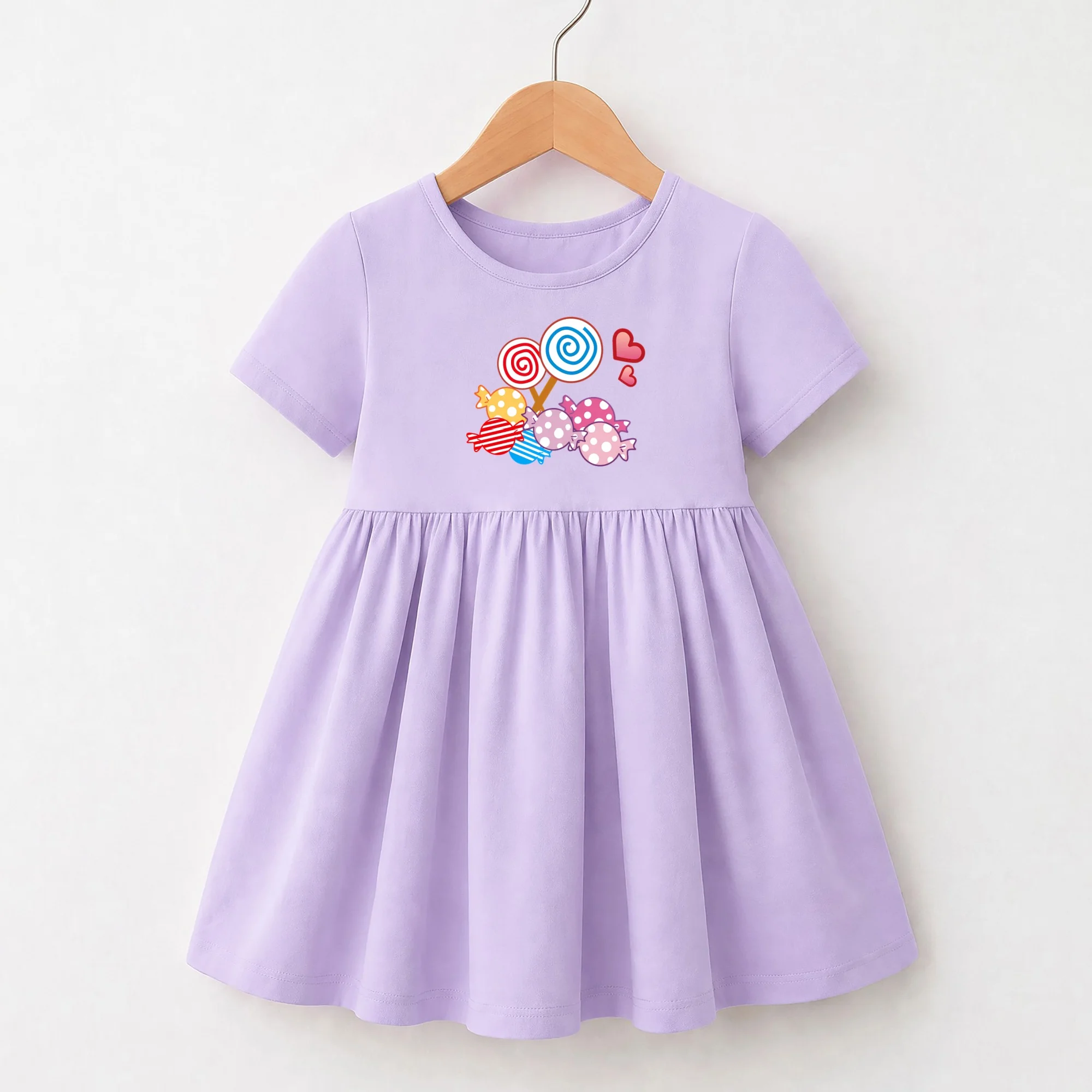 3-14T Children Heart Leopard Print Cute Dress Summer Casual Short Sleeved Clothing Baby Girl Cotton Dresses - Image 5