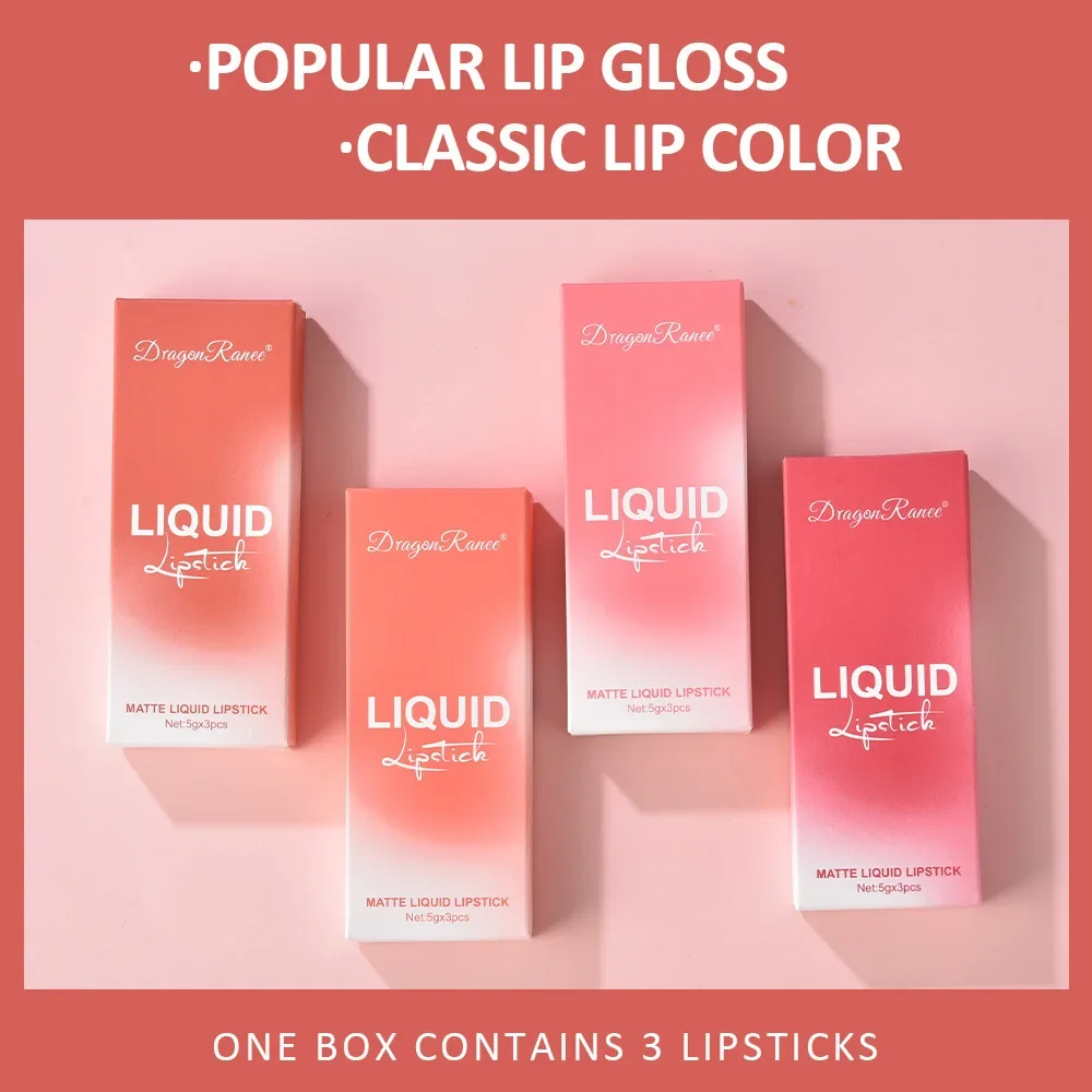3 PCS Liquid Lipsticks Set Long Lasting Make Up For Women Korean Beauty Cosmetics Matte Lipsticks Waterproof Long lasting - Image 2