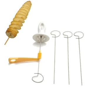 3 String Rotate Potato Slicer Stainless Steel +Plastic Twisted Potato Slice Cutter Spiral DIY Manual Creative Kitchen Gadgets