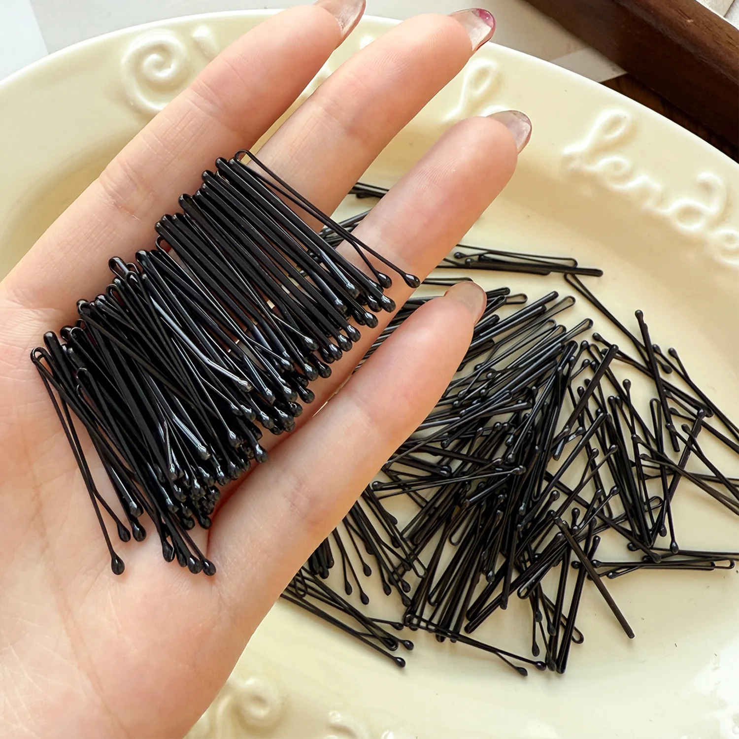 3.5CM Ultra-Invisible Black Straight Line Hair Clip Long-Lasting U-shaped Needle Lady Hairpins Curly Wavy Grips Women Bobby Pins - Image 4