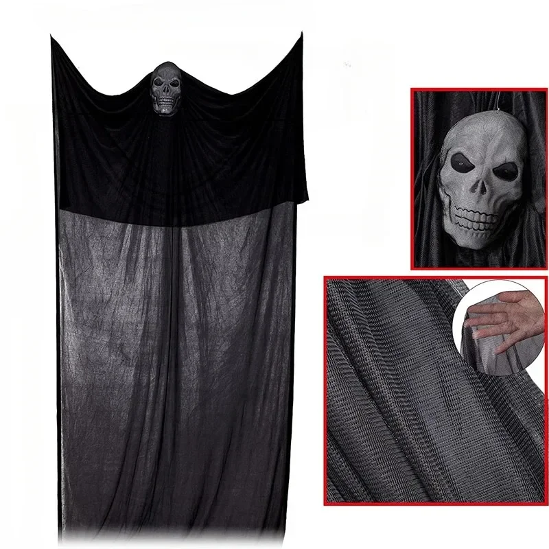 3.5M Halloween Hanging Skull Ghost Haunted House Decoration With LED Sound Ghost Ornament Indoor Outdoor Halloween Party Decor - Image 2