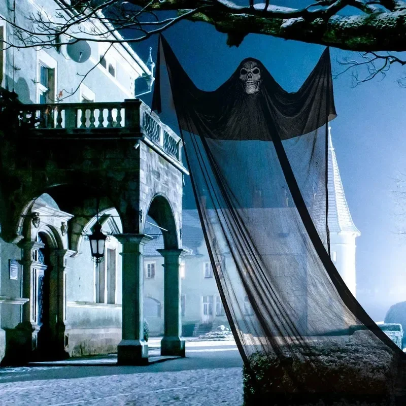 3.5M Halloween Hanging Skull Ghost Haunted House Decoration With LED Sound Ghost Ornament Indoor Outdoor Halloween Party Decor - Image 4