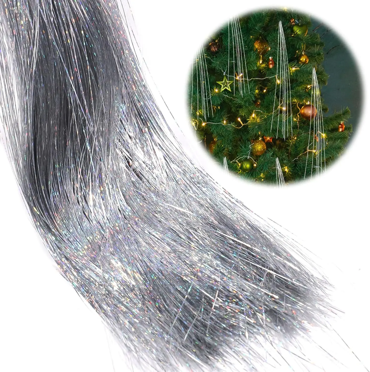 3000 Strands Christmas Icicles Iridescent Tinsel Foil Fringe Garland For Xmas Tree Decorations Party Supplies Holiday Decor - Image 6