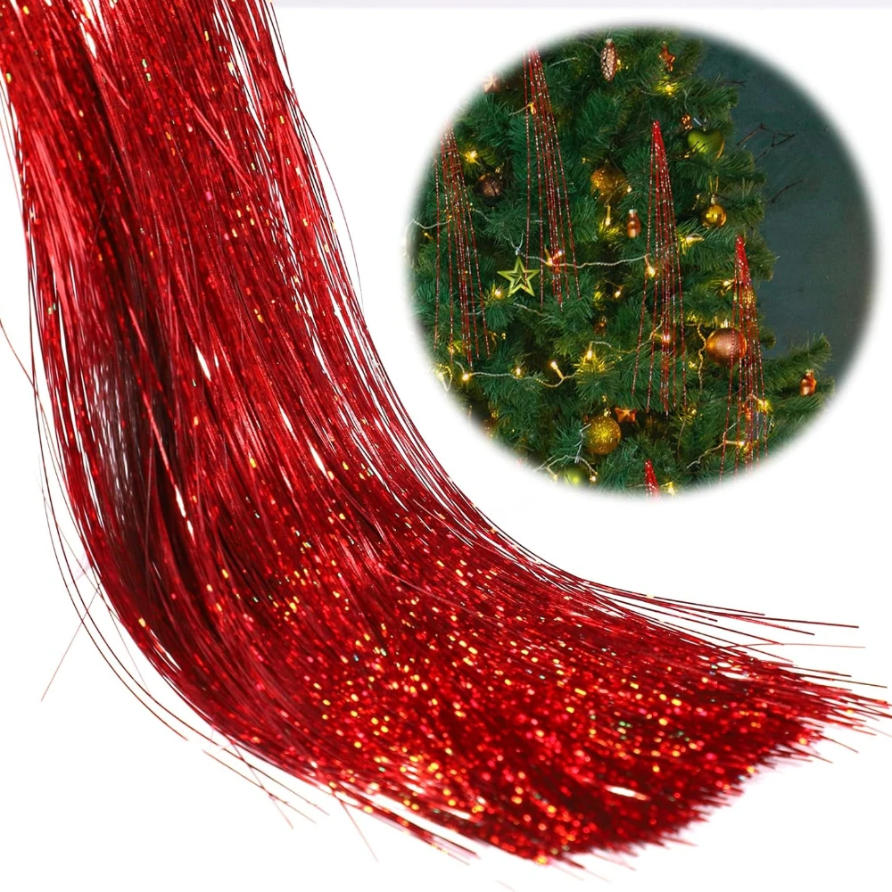 3000 Strands Icicles Iridescent Tinsel Foil Fringe Garland For Christmas Xmas Tree Decorations Party Supplies Holiday Home Decor - Image 5
