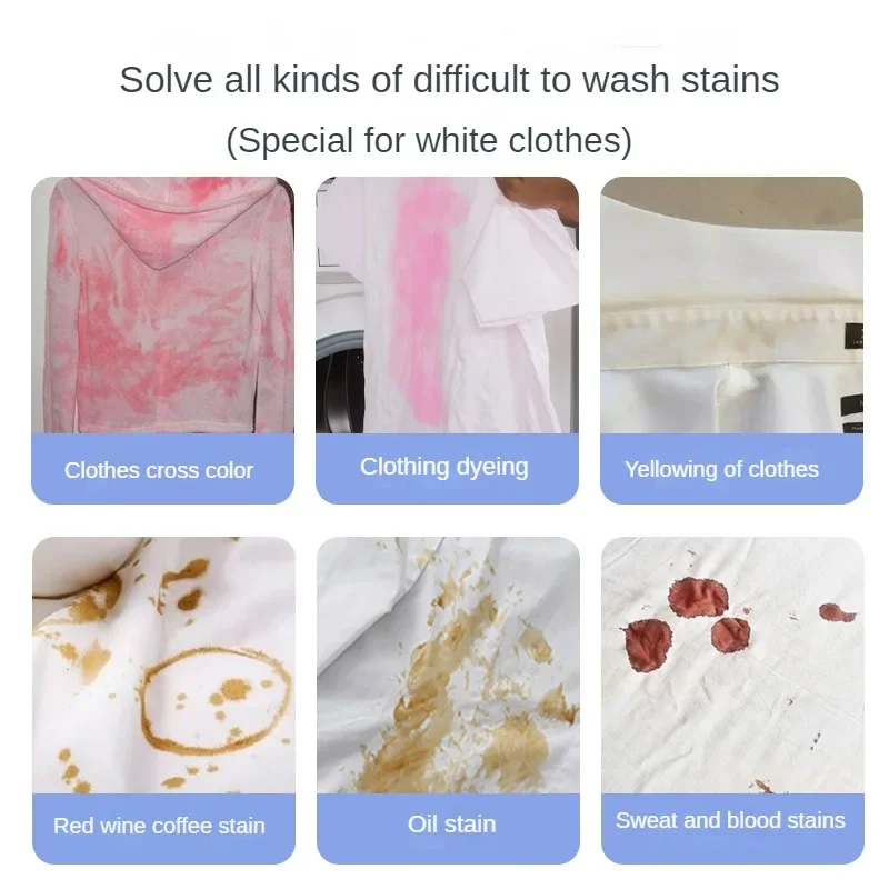 300/100g Clothes Bleaching Powder White Clothing Brightener Reducing Agent Rinse Clothing Dyeing Oil Stain Remover LAVIE LIFE - Image 5