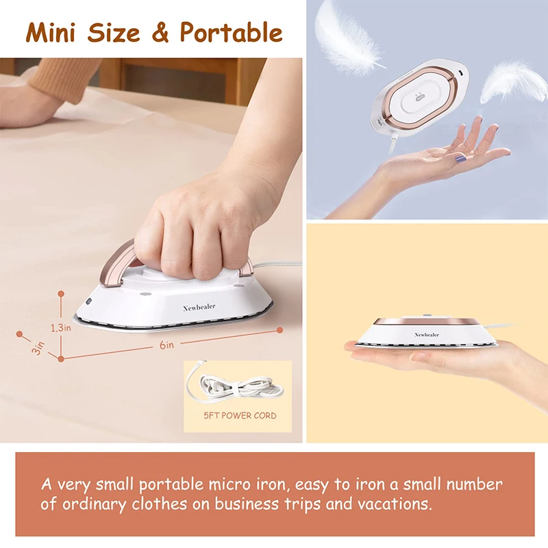 300W Electric Iron Mini Clothes Dryer Travel Dual-voltage Dryer Ceramic Based Iron Clothing Wrinkle Remover - Image 2