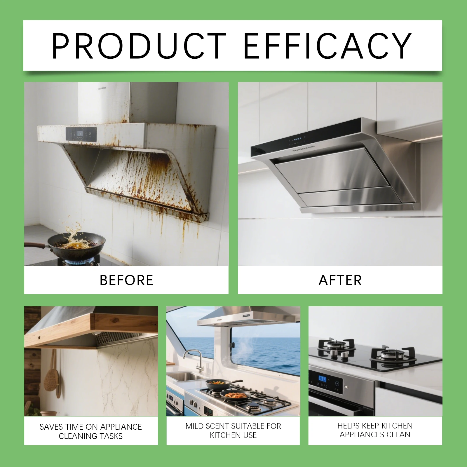 300ml Kitchen Appliance Cleaner Natural Grease Remover Spray Safe Refrigerator Surface Polish Stove Top Oven Degreaser Liquid - Image 2