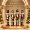 30CM Christmas Nutcracker Wooden Nutcracker Ornament Soldier Figure Handcraft Doll Toy Home Office Desktop Xmas Decoration Gift