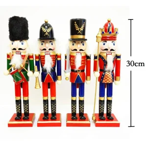30CM Christmas Wooden Soldier Swordsman Nutcracker Puppet Room Decor Ornament Christmas Gift Handcraft Nutcracker Puppet Doll