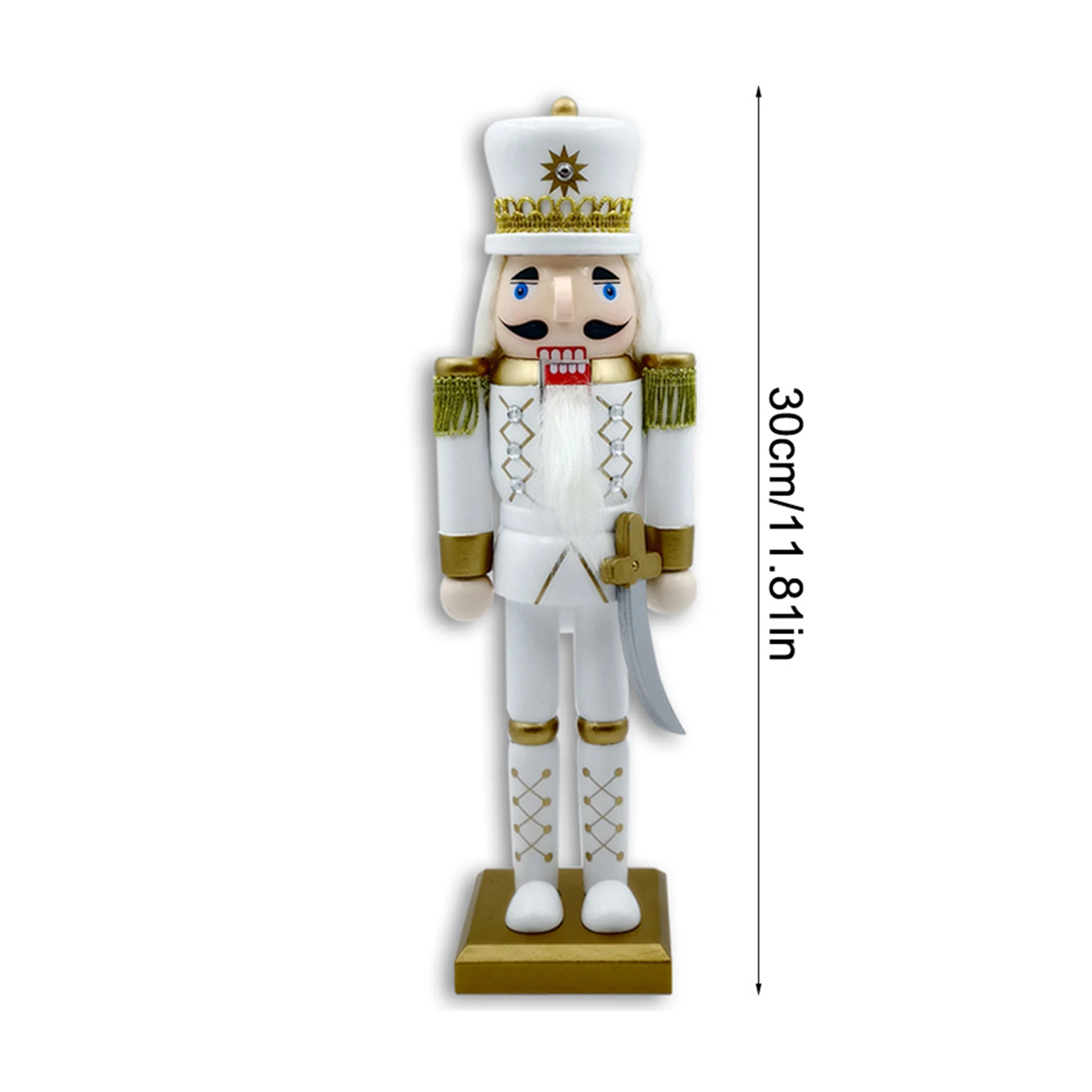 30CM Wooden Nutcracker Christmas Decorations Figures Handmade Dolls Toys Home Office Table Decorations Gifts Friends - Image 6