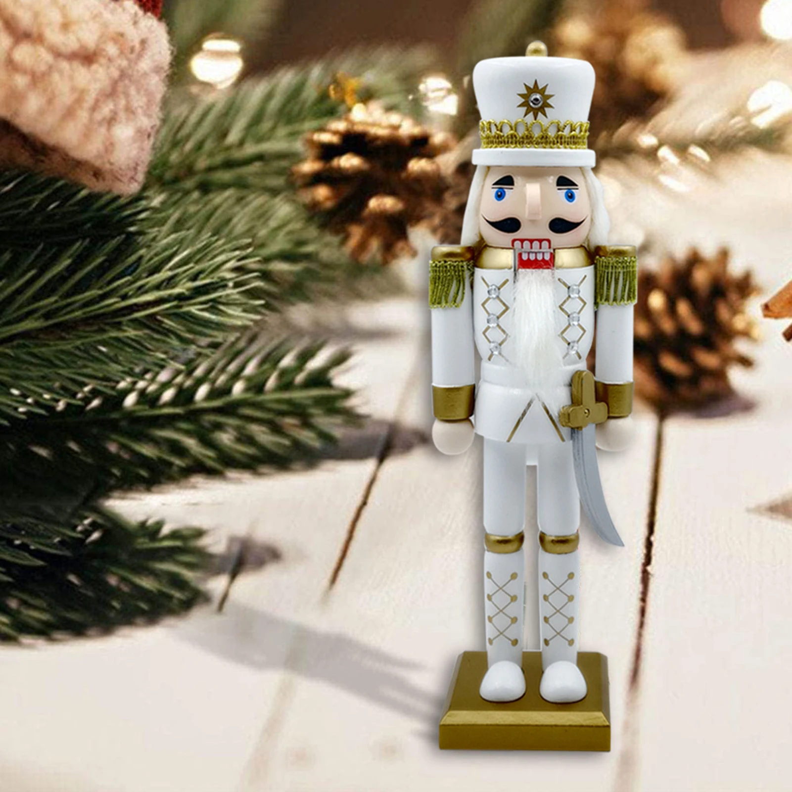 30CM Wooden Nutcracker Christmas Decorations Figures Handmade Dolls Toys Home Office Table Decorations Gifts Friends - Image 3