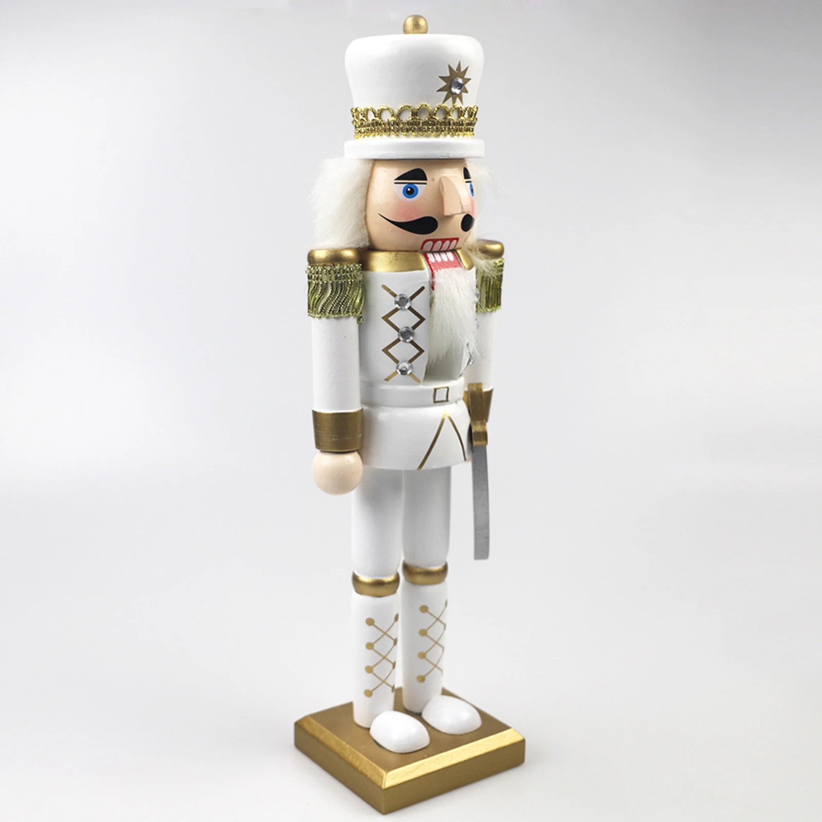 30CM Wooden Nutcracker Christmas Decorations Figures Handmade Dolls Toys Home Office Table Decorations Gifts Friends - Image 5