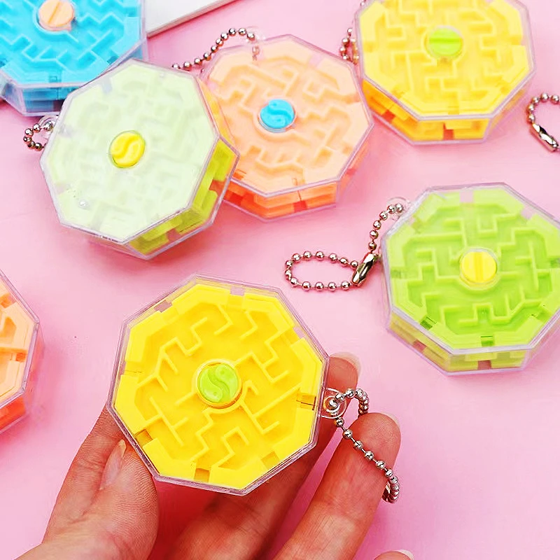 30PC with Keychain Rolling Ball 3D Maze Toys Children Birthday Party Gift Kindergarten Prize Pinata Filler Carnival Party Favors