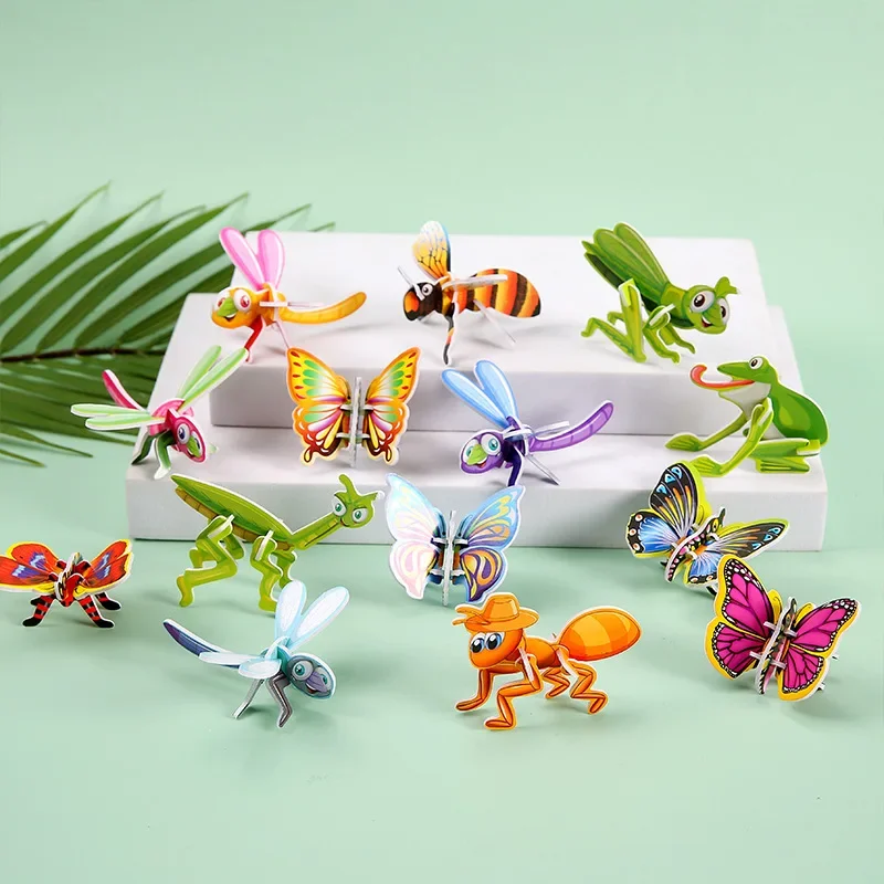 30Pcs Cartoon 3D Animal Insect Theme Paper Jigsaw Puzzles Toys for Kids Birthday Party Favors School Rewards Pinata Fillers - Image 2