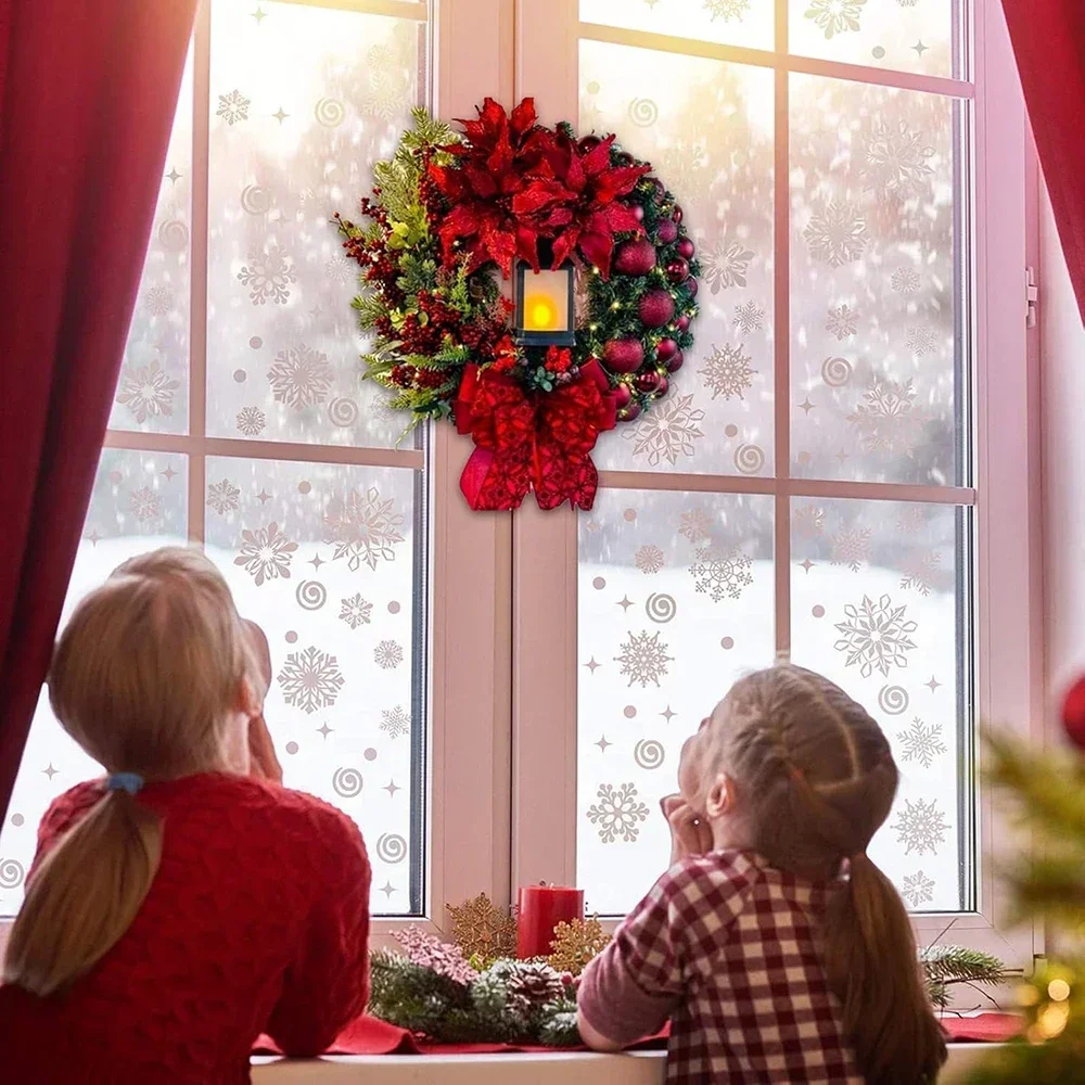30cm LED Christmas Wreath For Front Door Window Wall Fireplace Christmas Decorations, 2024 Garland Navidad Ornament Xmas Wreath - Image 5