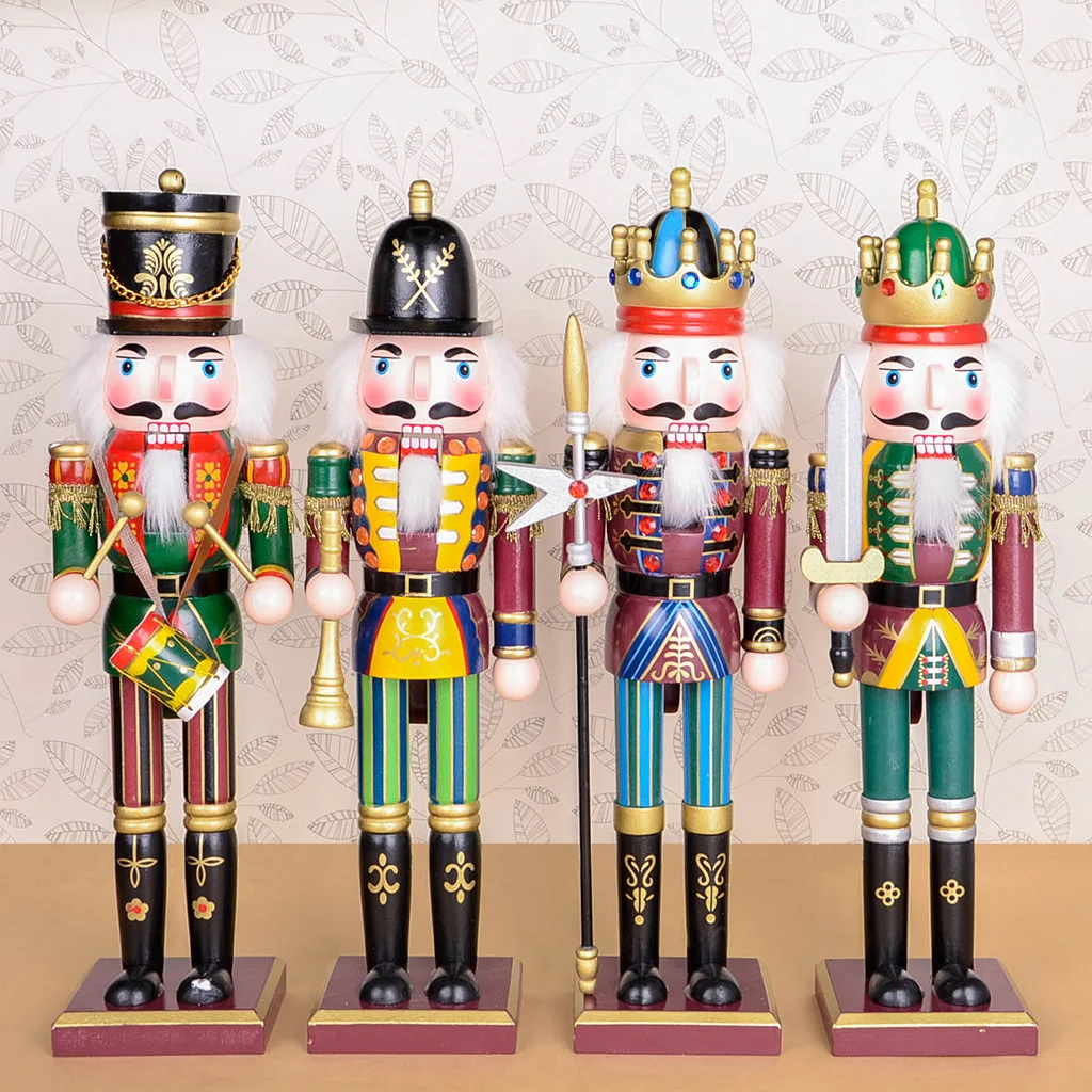 30cm Wooden Nutcracker Soldier Christmas Tree Hanging Decor Nutcracker Puppet Xmas Wooden Pendants For New Year Home Ornaments - Image 6