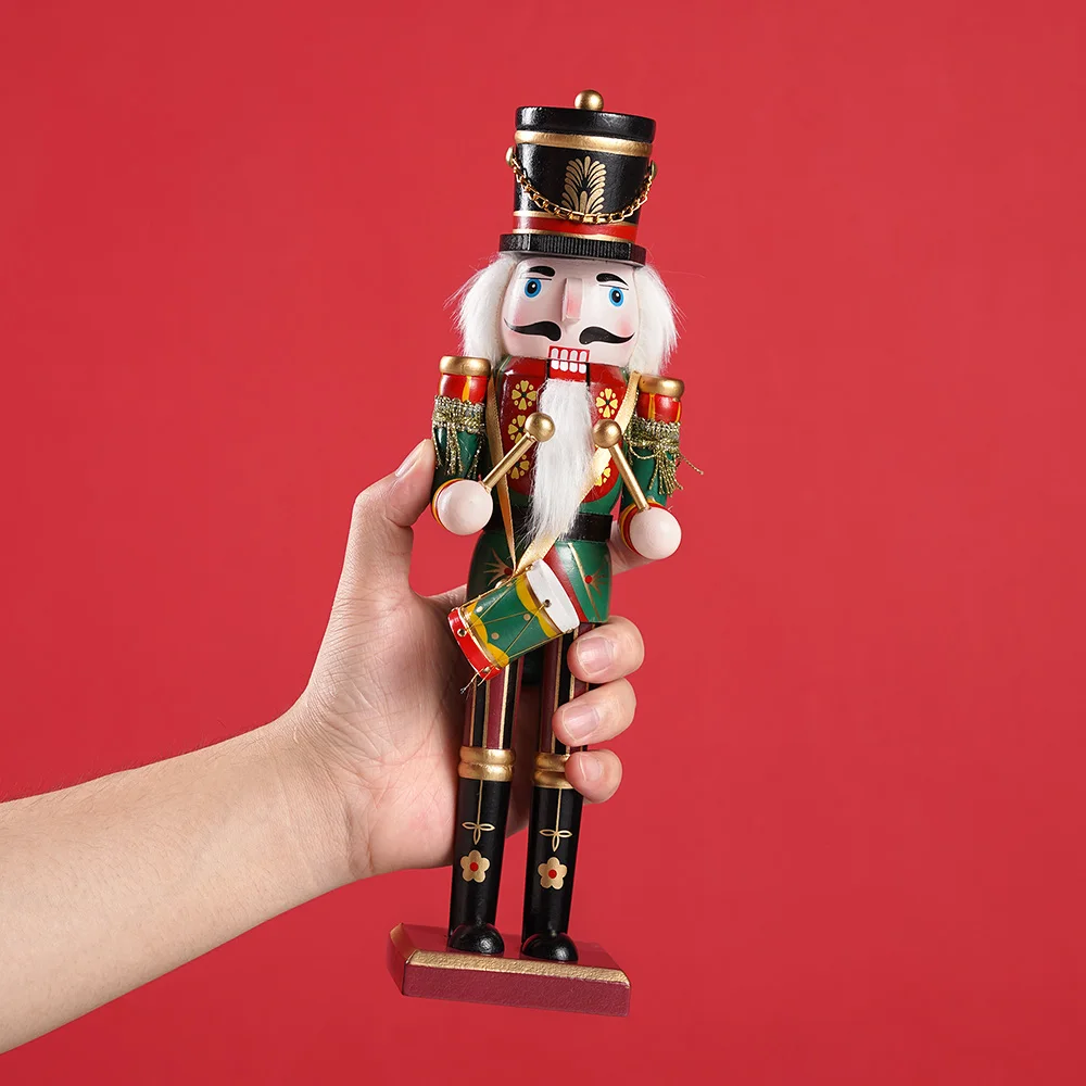 30cm Wooden Painted Nutcracker Soldier Premium Wooden Craft Doll For Christmas Mantel Decor New Year Gift Home Office Decoration - Image 5