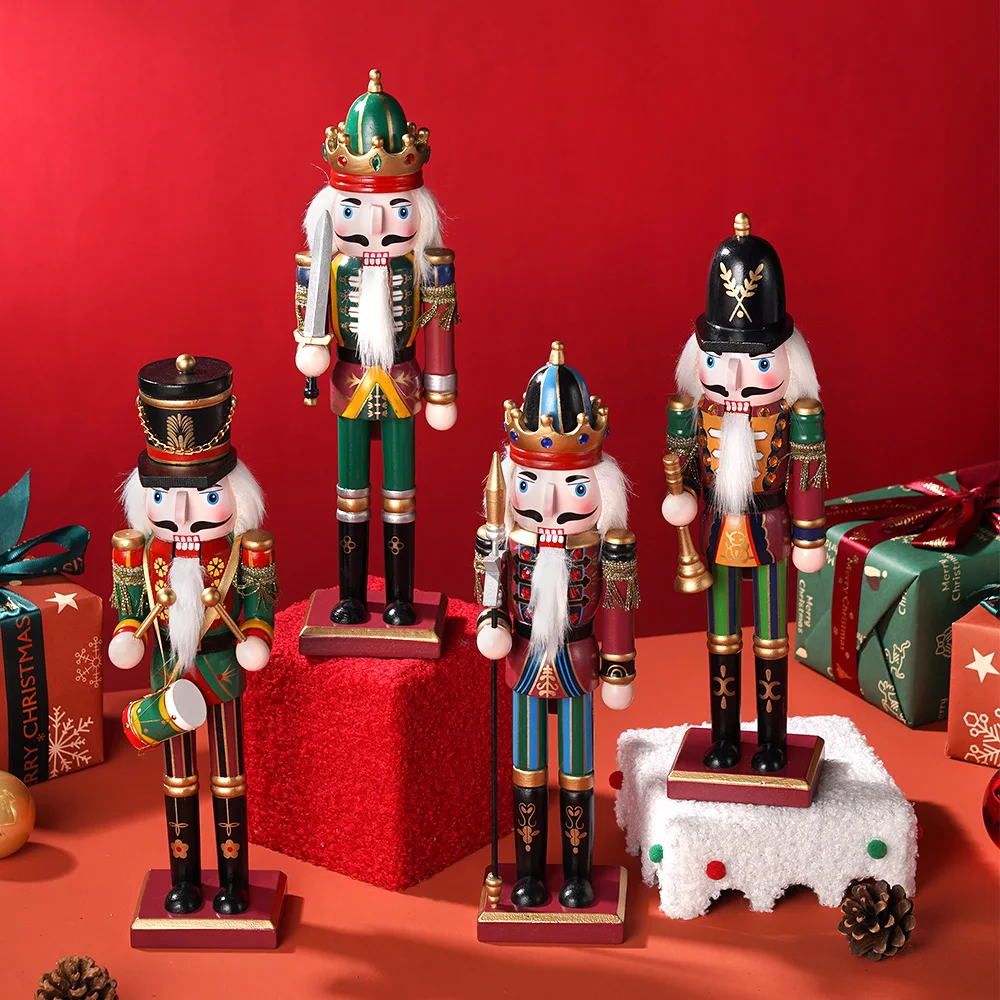 30cm Wooden Painted Nutcracker Soldier Premium Wooden Craft Doll For Christmas Mantel Decor New Year Gift Home Office Decoration - Image 4