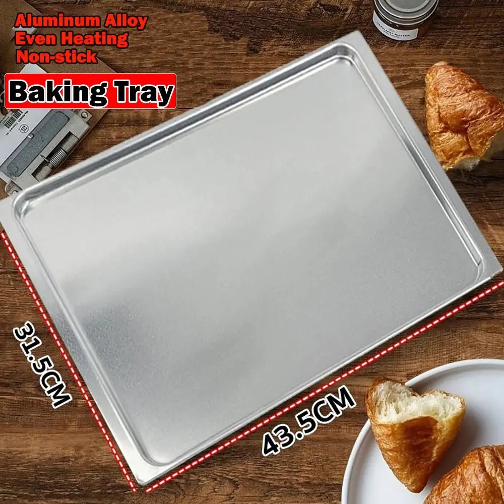 315*435mm Even Heating Non-stick Aluminum Rectangular Tray Baking Tray Bread Cake Cookies Baking Tray Oven Tray - Image 5