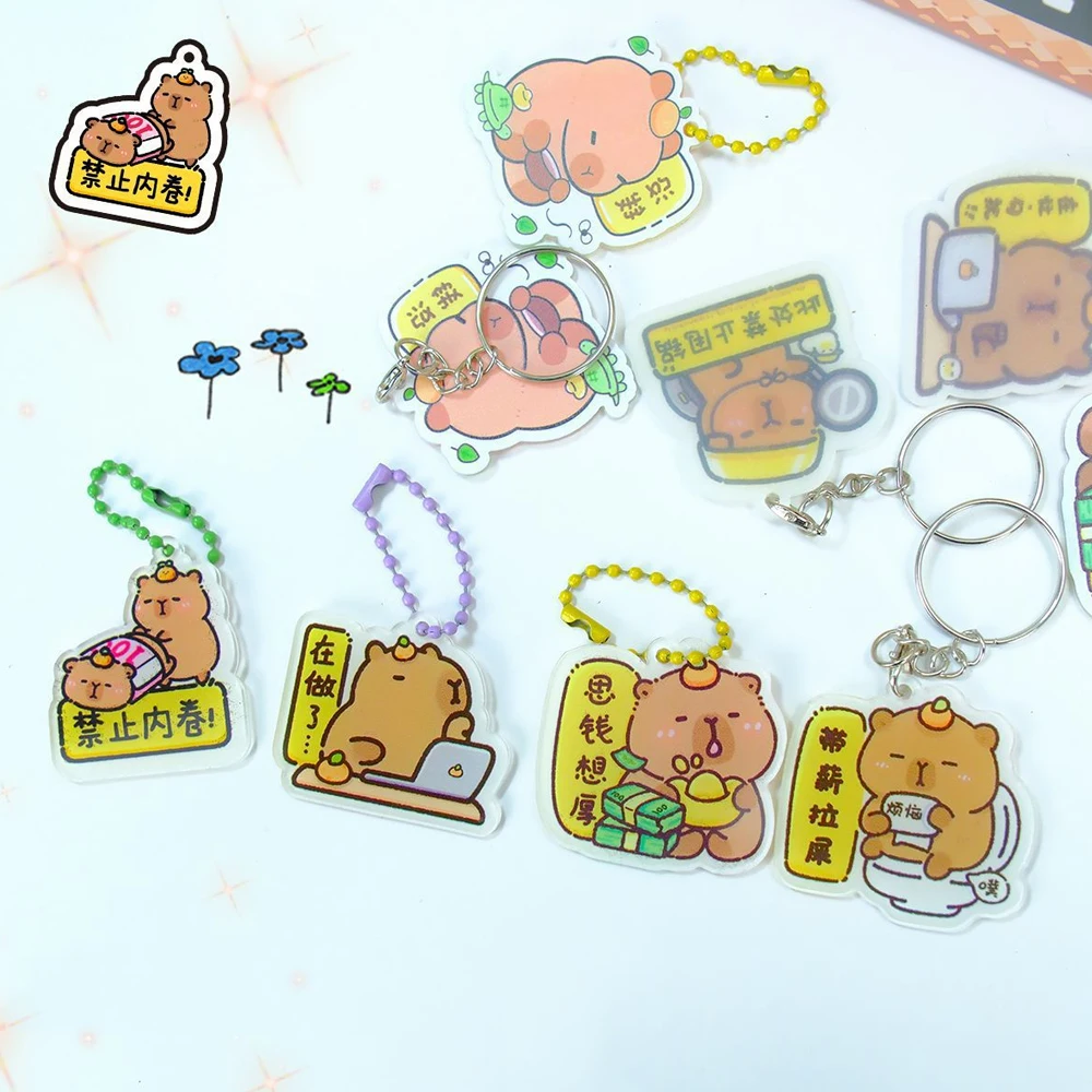 32pcs Set Capybara Blind Bag Box Acrylic Pendant Keychain Hanging Decoration Children Toy Peripherals Gift Collectibl - Image 5