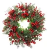 35cm Artificial Christmas Wreath with Red Berries And Eucalyptus Leaves for Indoor And Outdoor Holiday Door Decor