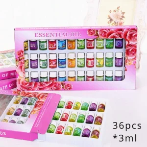 36*3ml Essential Oils Aromatherapy Lavender Rose Mix Oils Water-soluble Oil Humidifier Room Fragrance Essential Aroma Diffuser