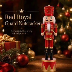 36CM Christmas Nutcracker New Style Wooden Nutcracker Ornament Soldier Figure Handcraft Toy Home Office Desktop Decoration Gift