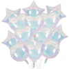 3/6Pcs 19Inch Laser Transparent Foil Star Heart Round Balloons Iridescent Globos for Birthday Party Wedding Christmas Decoration