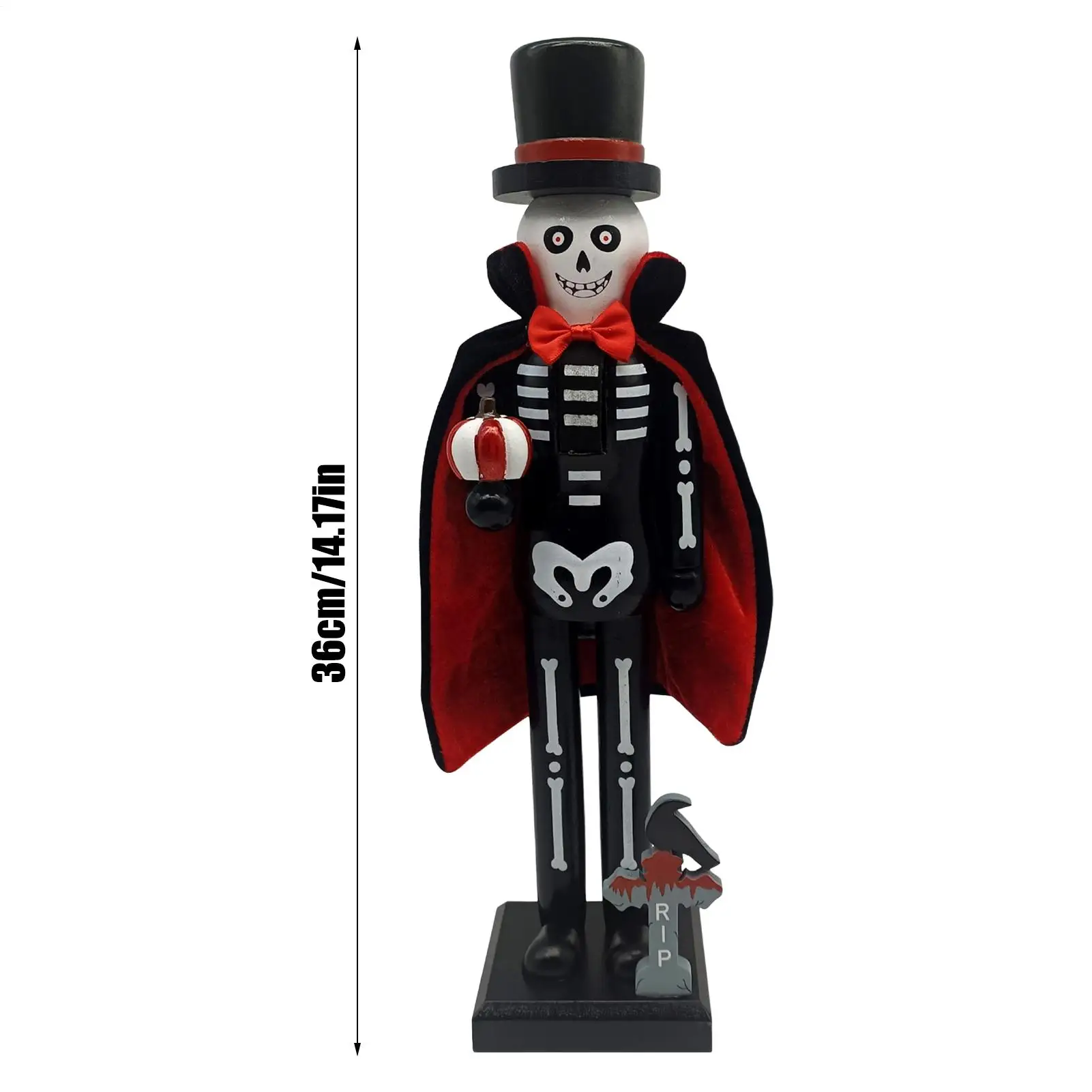 36cm Halloween Wooden Nutcracker Soldier Vampires Skeleton Figurines Halloween Nutcracker Ornament For Shelf Fireplace Party - Image 6
