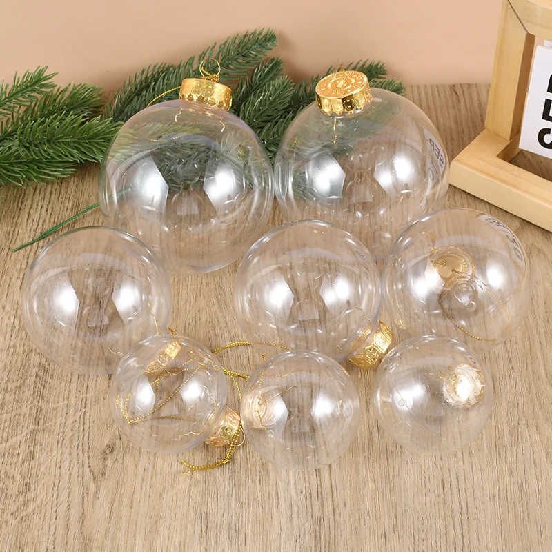 3/6pcs Transparent Christmas Ball Spherical Diamond Shaped Fillable Material DIY Xmas Home Ornament Christmas Tree Hanging Decor - Image 2
