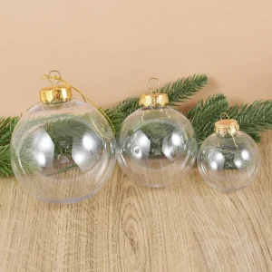 3/6pcs Transparent Christmas Ball Spherical Diamond Shaped Fillable Material DIY Xmas Home Ornament Christmas Tree Hanging Decor