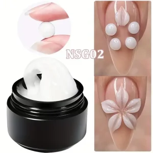 3D Nail Gel, Non-Sticky Hard Long-Lasting Overlay, Creates 3D Bow Geometric Letter Shapes, Salon Quality, Soluble Residue-Free A